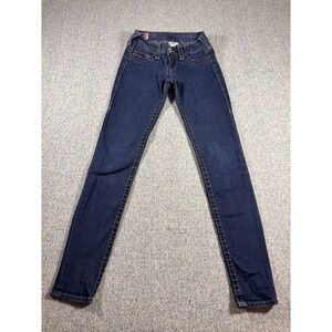 True Religion Jeans Women's 26 Mid Rise Skinny Blue Denim Jeans